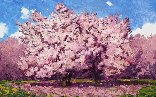 Cherry Blossom Meghalaya Painting