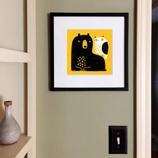 My Bear & Owl – Handmade Painting